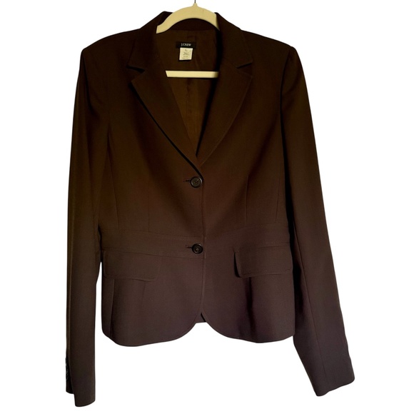 J. Crew Brown 100% Wool Blazer 2 button Size 10 Tall Corpcore‎ Career - Picture 2 of 11